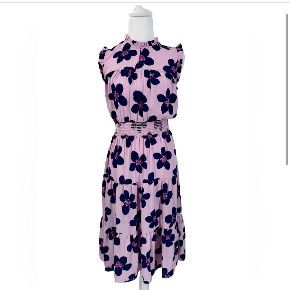 Kate Spade Mainline Grand Flora Smocked Waist Dress